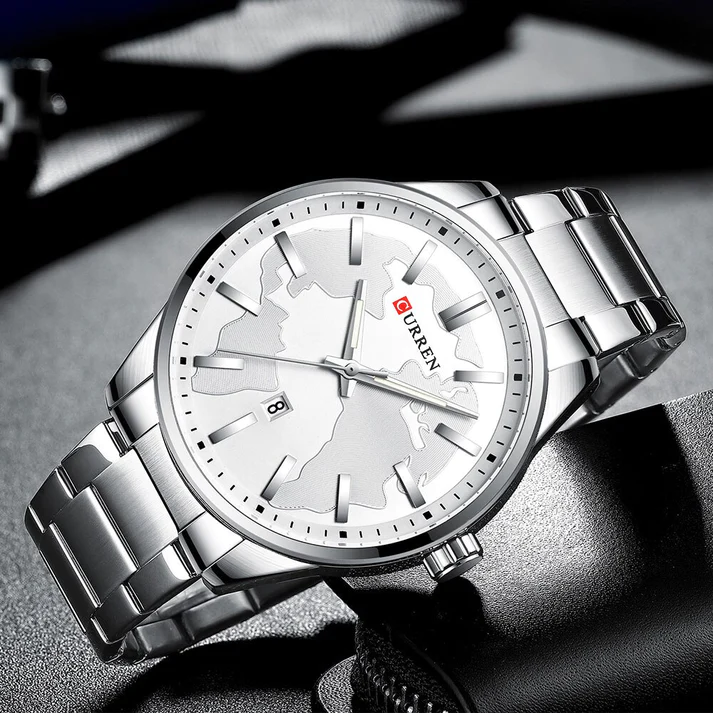 CURREN Original Brand Stainless Steel Band Wrist Watch For Men With Brand (Box & Bag)-8366