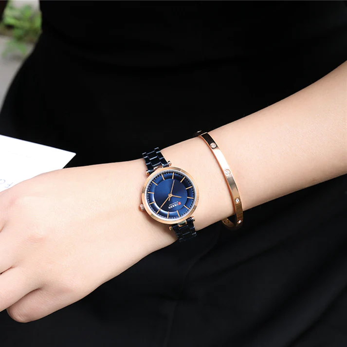 CURREN Original Brand Stainless Steel Band Wrist Watch For Couples With Brand (Box & Bag)