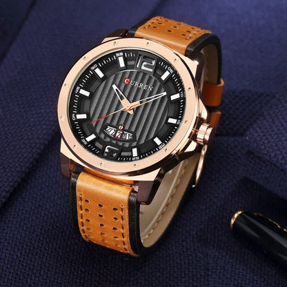 CURREN Luxury Watch Leather-8293