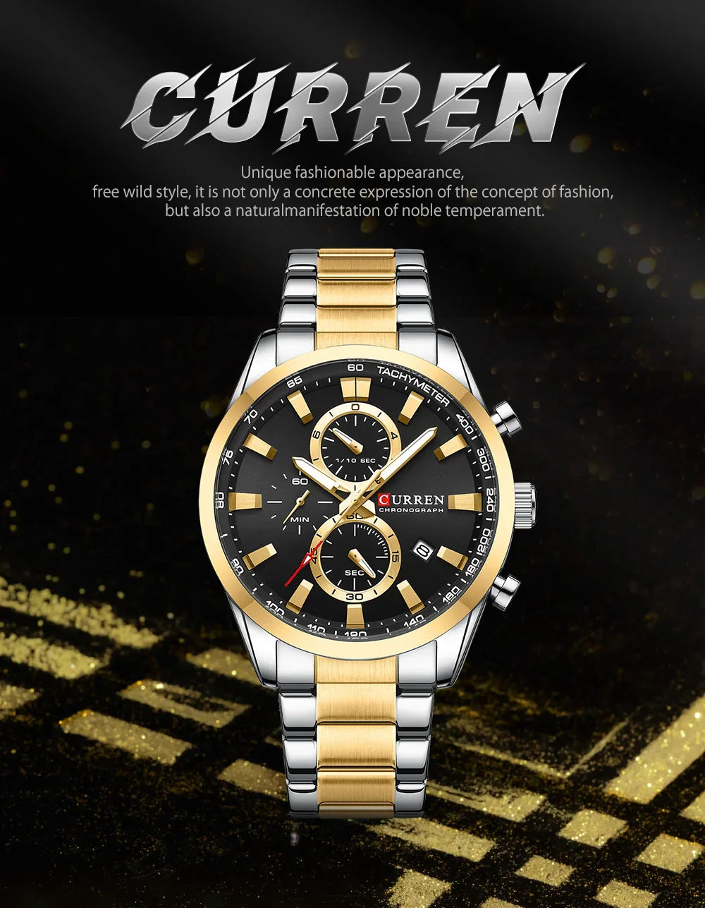 CURREN Stainless Steel Watch For Men With Box