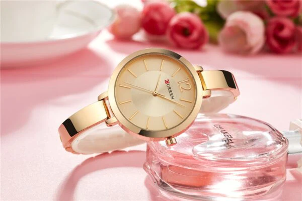 CURREN Original Brand Stainless Steel Wrist Watch For Woman With Brand (Box & Bag)-9012